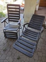 2 Klappstühle Garten dunkelgrau verstellbar gebraucht