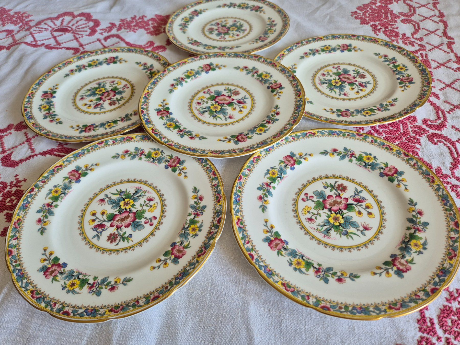 Teller: 6 Dessertteller Ming Rose, Bone China, Top, Rar – Gebraucht aus Bern von aronari