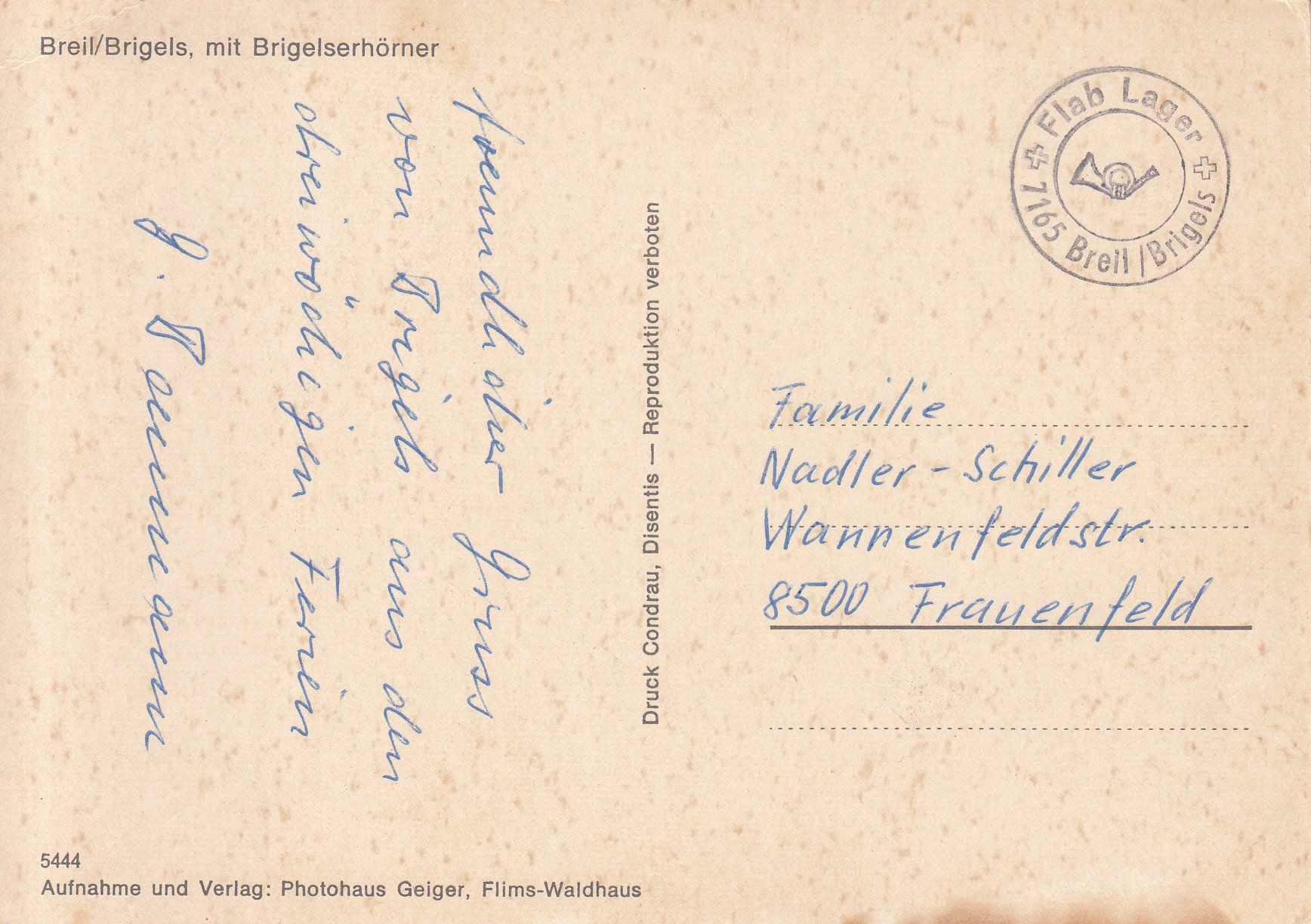 Cartoline postali: Breil ca. 1970 – Usato da Bürglen TG venduto da StampGraf 1