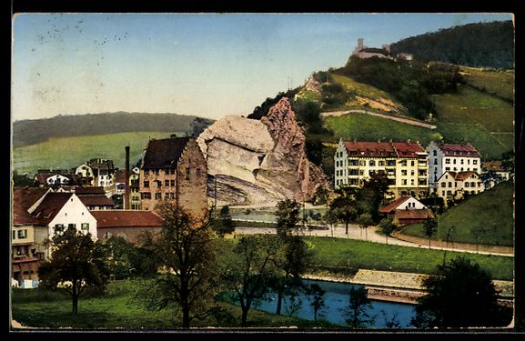 Cartoline postali: AK Baden, Teilansicht mit Gebirge – Usato da Berlin venduto da bartko-reher