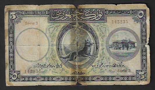 Banconote: Türkei  5  Lira  Gebraucht – Usato da Gordola venduto da coinsandnotes