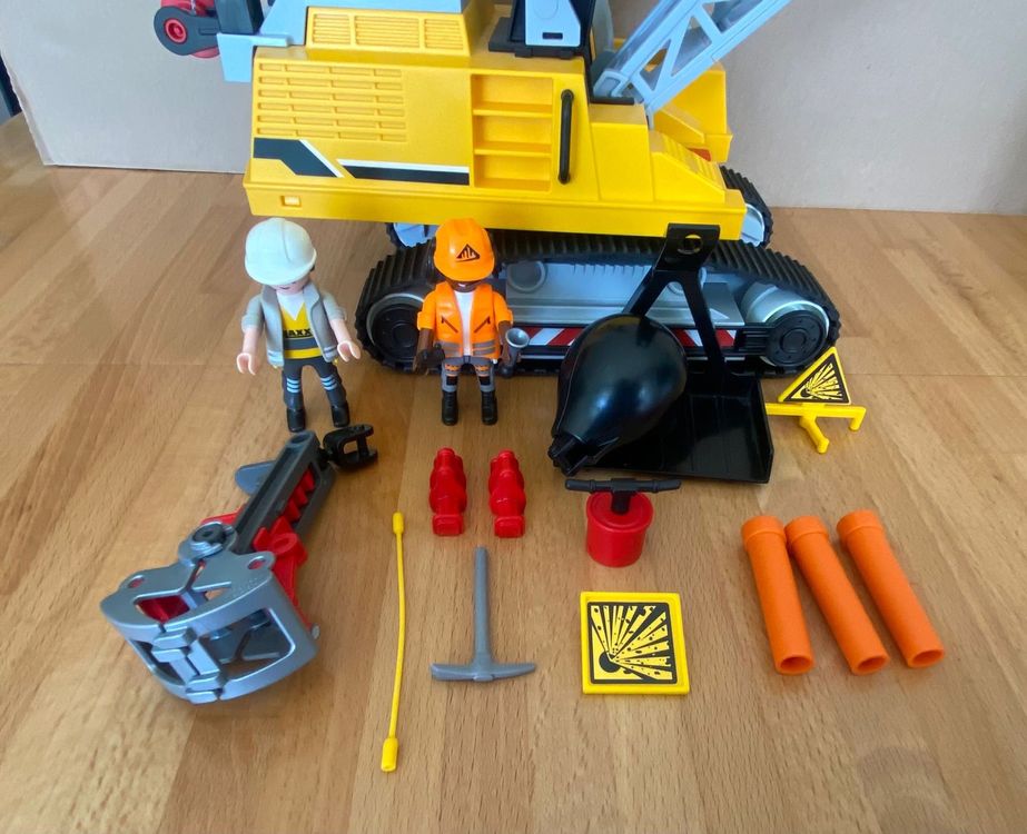 PLAYMOBIL Abrissbirnenbagger Seilbagger mit Bauteil 70442 (Gebraucht ...