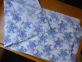 Restenstoff - Antikstoff BW - blaue Rosen 55 x 75 cm