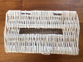 Kleenex Box mit Deckel weiss Korb Weide