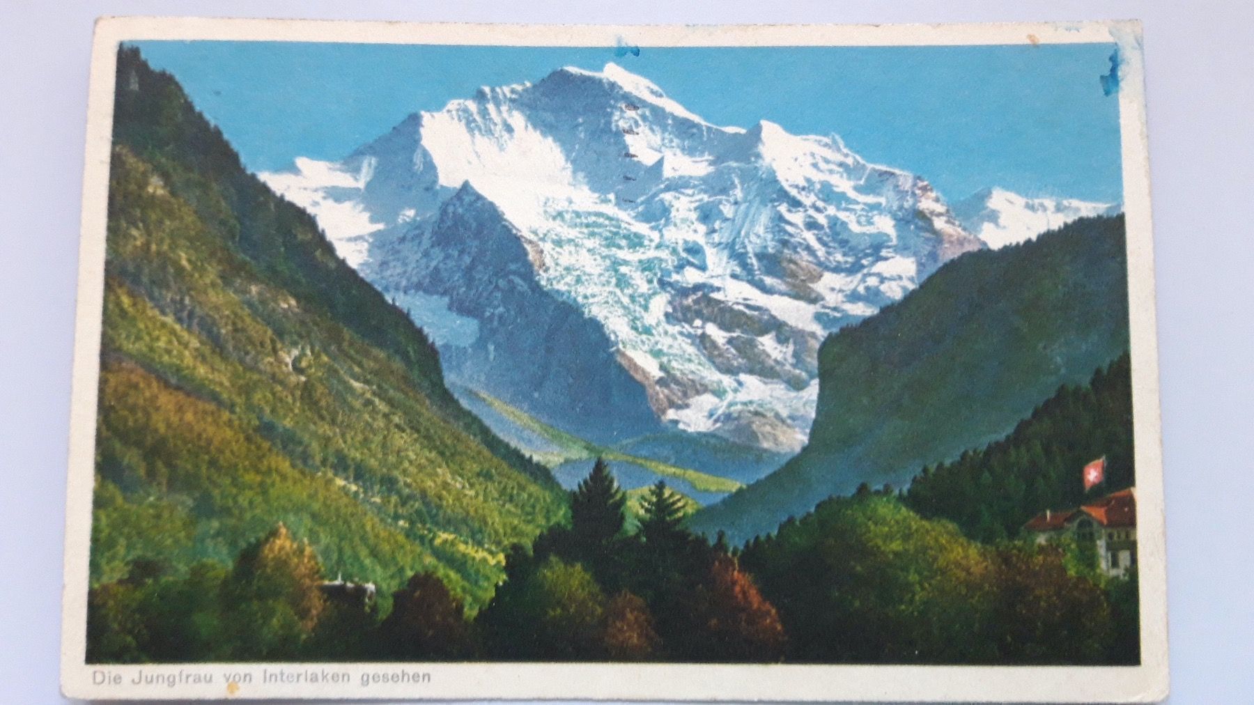 Cartoline postali: Die Jungfrau von Interlaken gesehen – Usato da Sargans venduto da nicsam1815