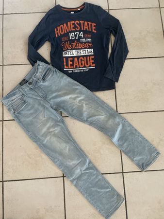 C&A stretch Jeans und Shirt Gr. 146 guter Zustand