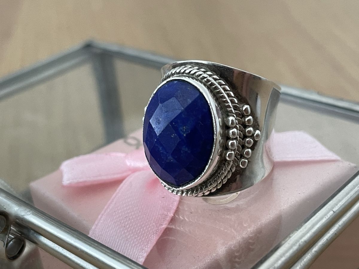 Bagues: Lapislazuli Silberring Verstellbar Neu – Neuf (Voir description) à Baar par oldnewnew