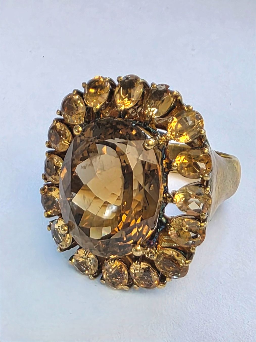 Bagues: Ring mit klaren hellen Citrinen Grösse 58 – Neuf (Voir description) à Zürich par Bieter04 4