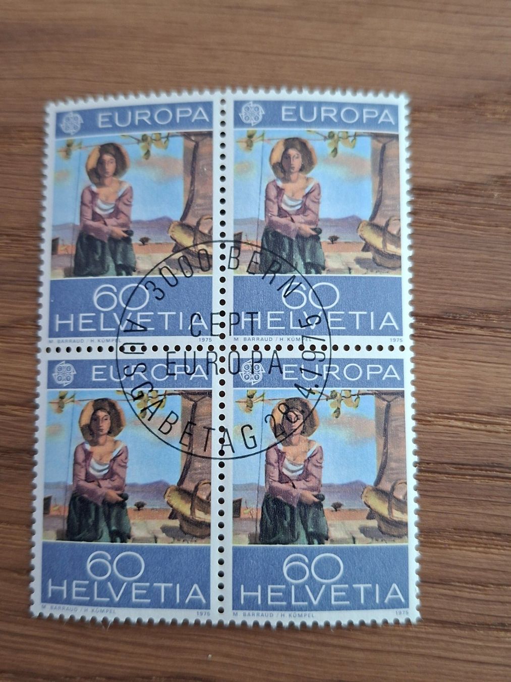 Tutti i francobolli: 4er Blocks: 1975 Europamarken – Nuovo (secondo la descrizione) da Hinterkappelen venduto da 1399 4