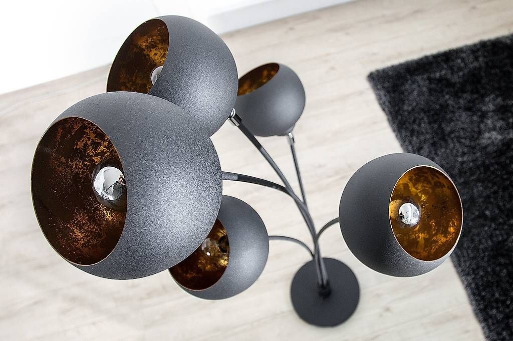 Lampade: Stehleuchte Lava 170cm schwarz gold – Nuovo e nell'imballaggio originale da Winterthur venduto da aredo 1