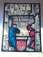 Fensterbild "Alchemisten" Plexiglas/Acrylglas