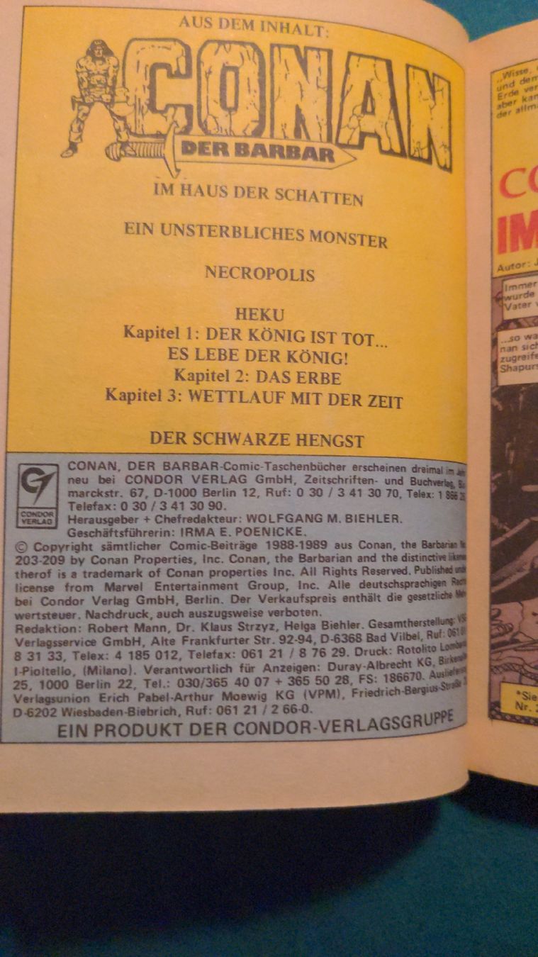 Fumetti: Conan Comic-Taschenbuch Nr. 26 - Marvel-Superhelden, EA – Usato da Niederscherli venduto da Mon_Art 7