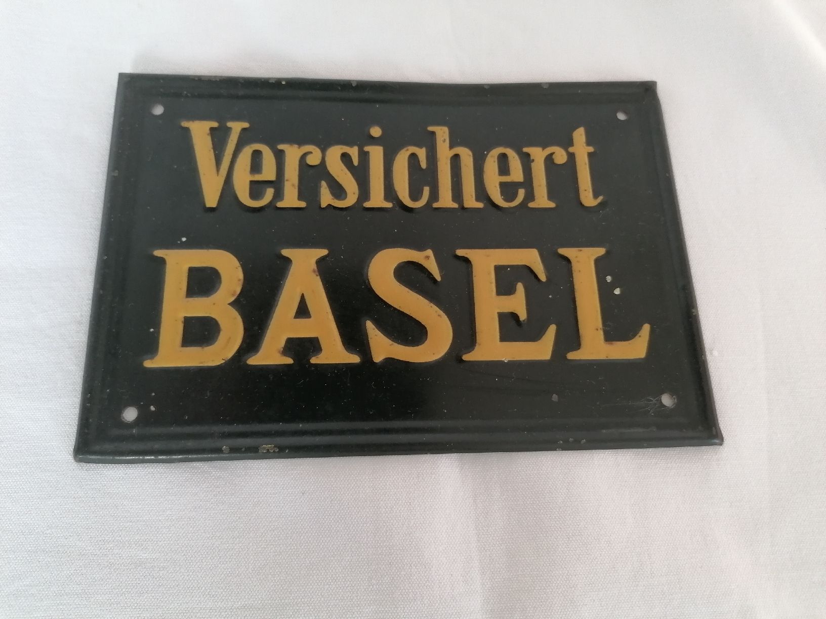 Insegne: Blechschild / Versichert Basel – Usato da Werthenstein venduto da Marsche1 2
