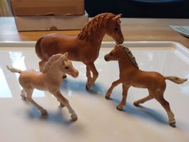 Schleich Mutter mir 2x Fohlen