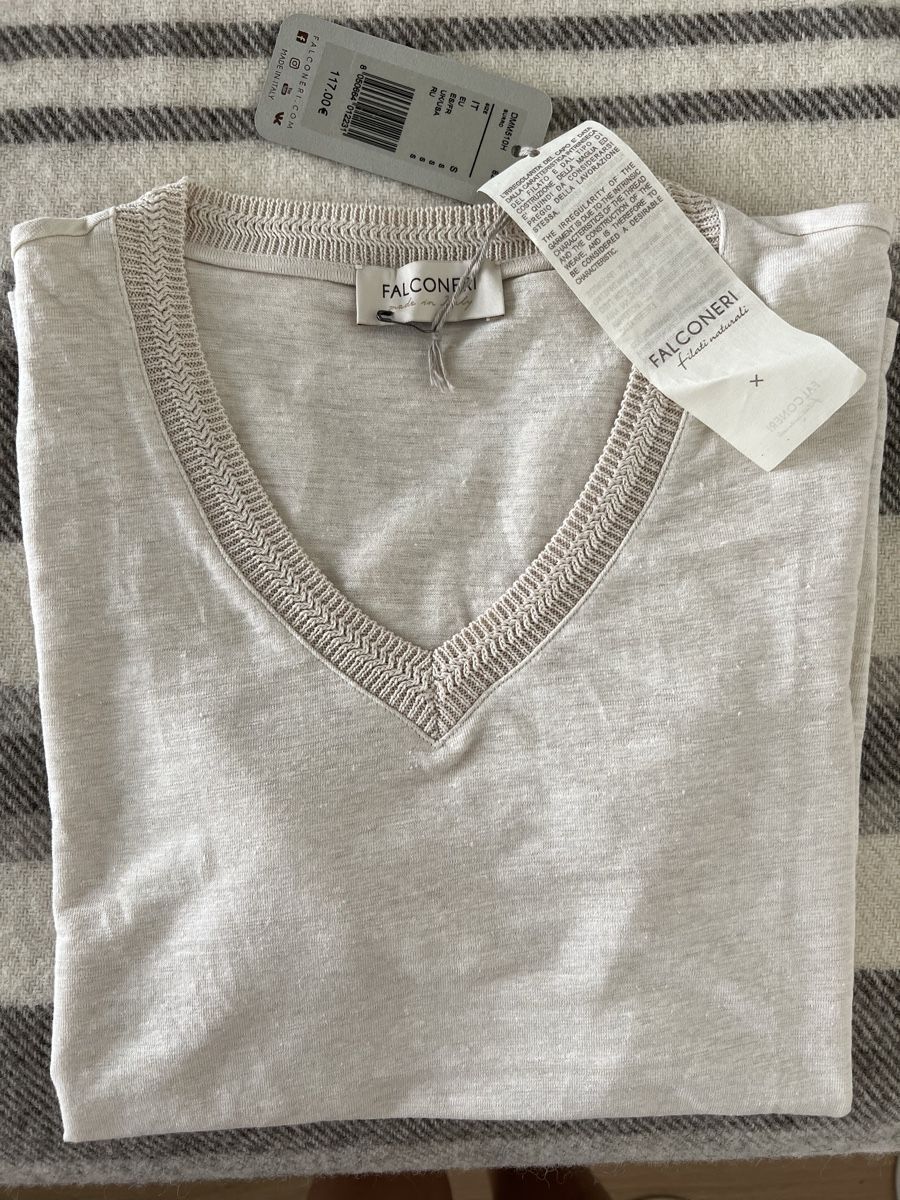 Falconeri T-shirt: Falconeri linen t-shirt- embroidered – Nuovo e nell'imballaggio originale da Corsier GE venduto da Karol_save_planet 6