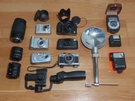 Lot Diverses Fotomaterial (Digicams, Filmkameras, ...)