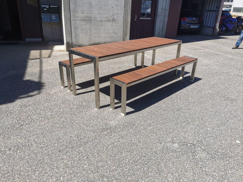 Gartentisch und Bank / Bänke aus Edelstahl Acheter sur Ricardo