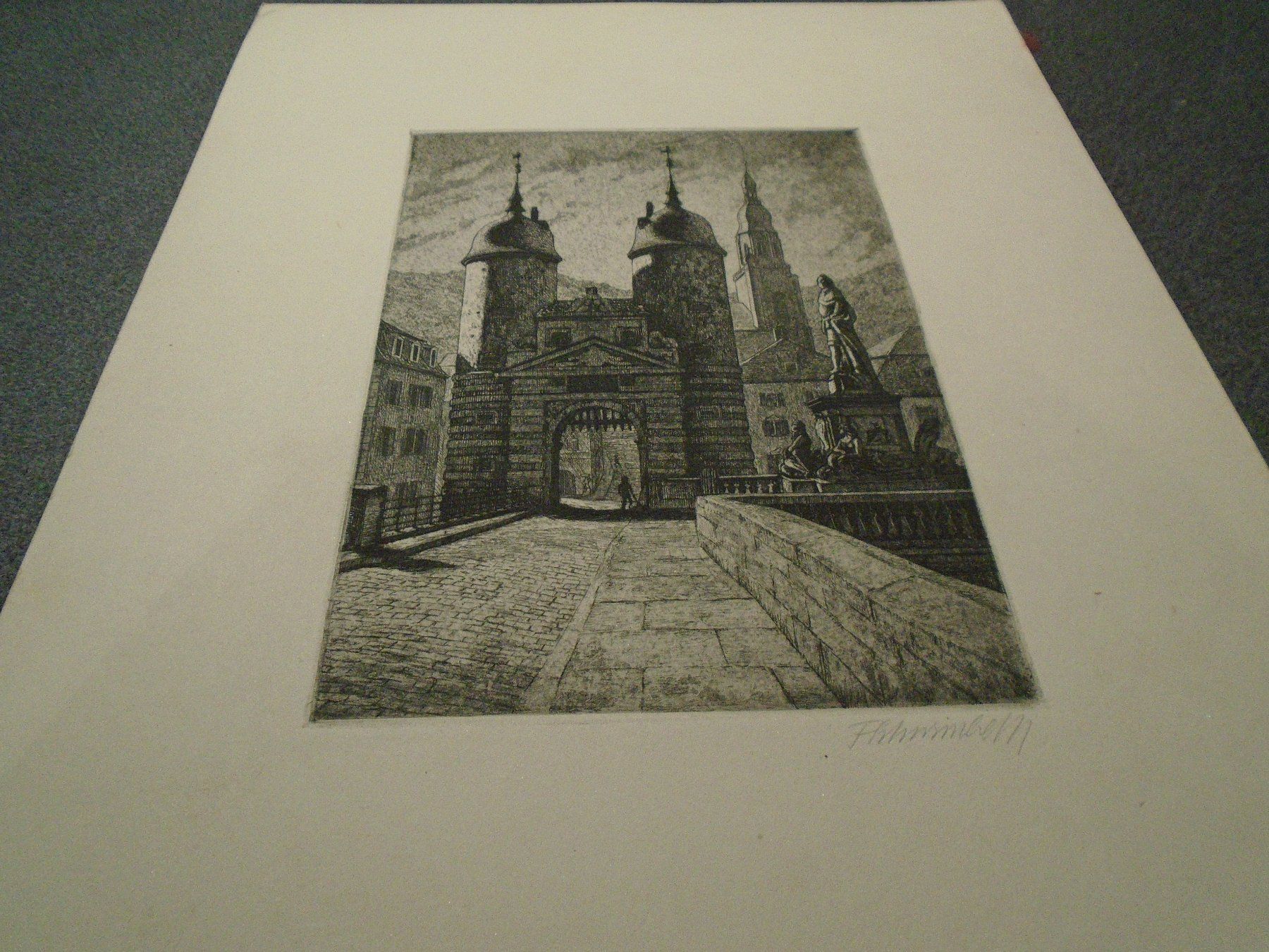 Posters & Illustrations: Bild Burg / Tor, schwarz/weiss – D'occasion à Zürich par abraxas1291