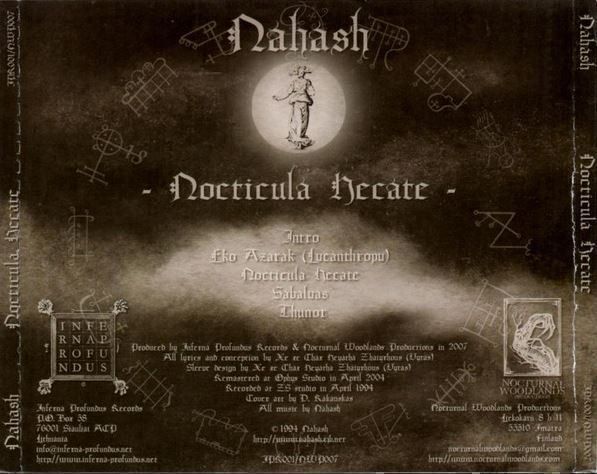 CDs: Nahash - Nocticula... – Gebraucht aus St-Cergue von VeganWarrior 1