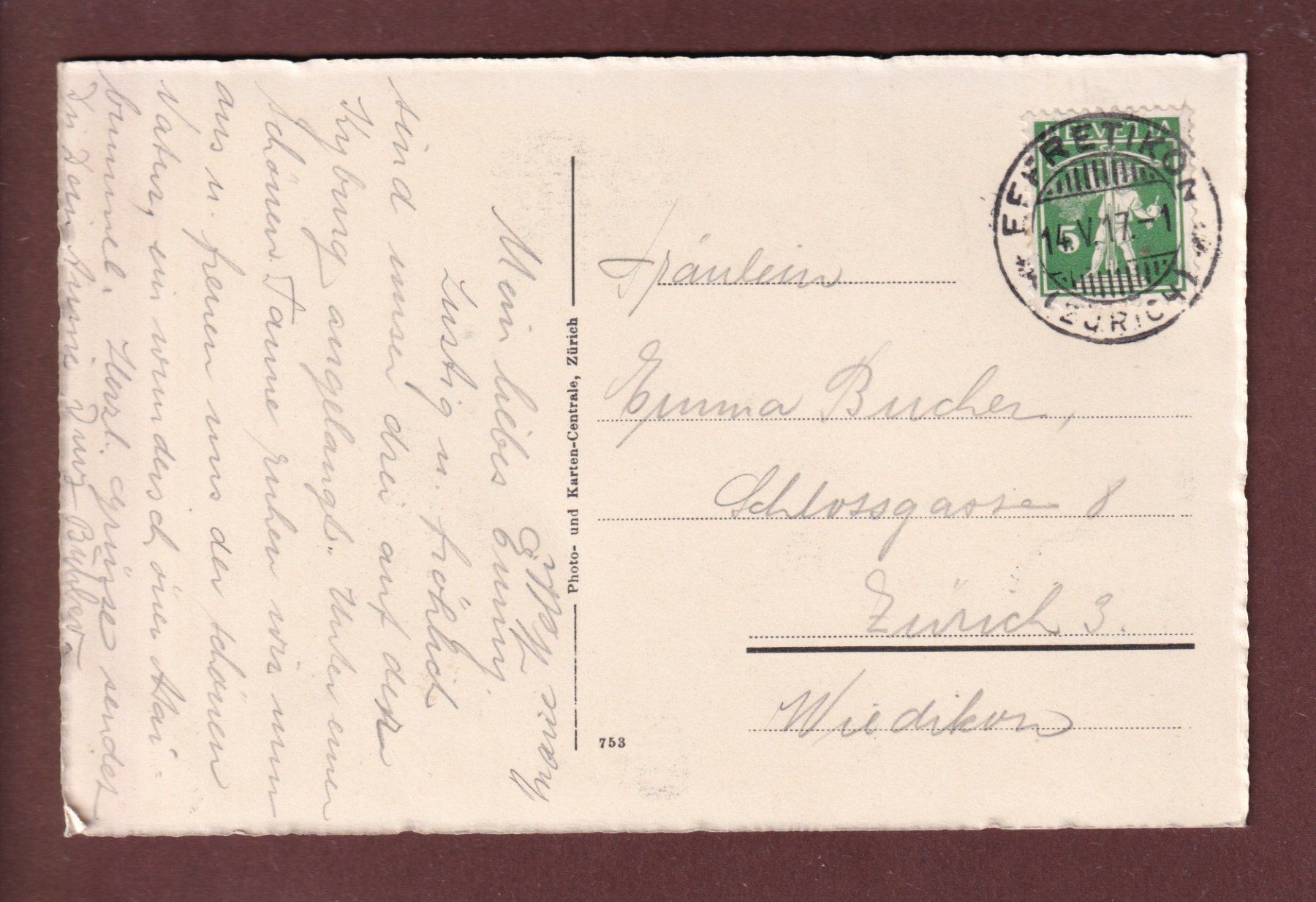 Cartoline postali: KYBURG bei Winterthur - 1917 – Usato da Pully venduto da nicecards 1