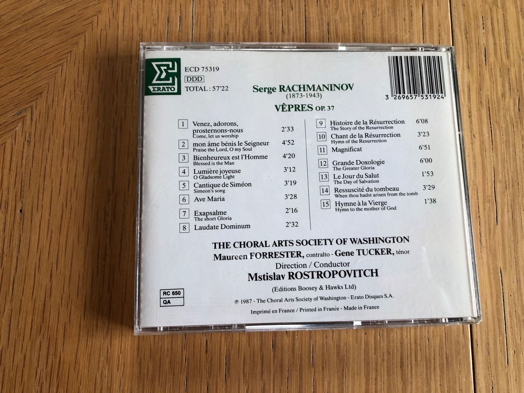 CDs: Rachmaninow: Vespern op. 37 - CD Rostropowitsch – Gebraucht aus Schübelbach von Dolly990_2 2