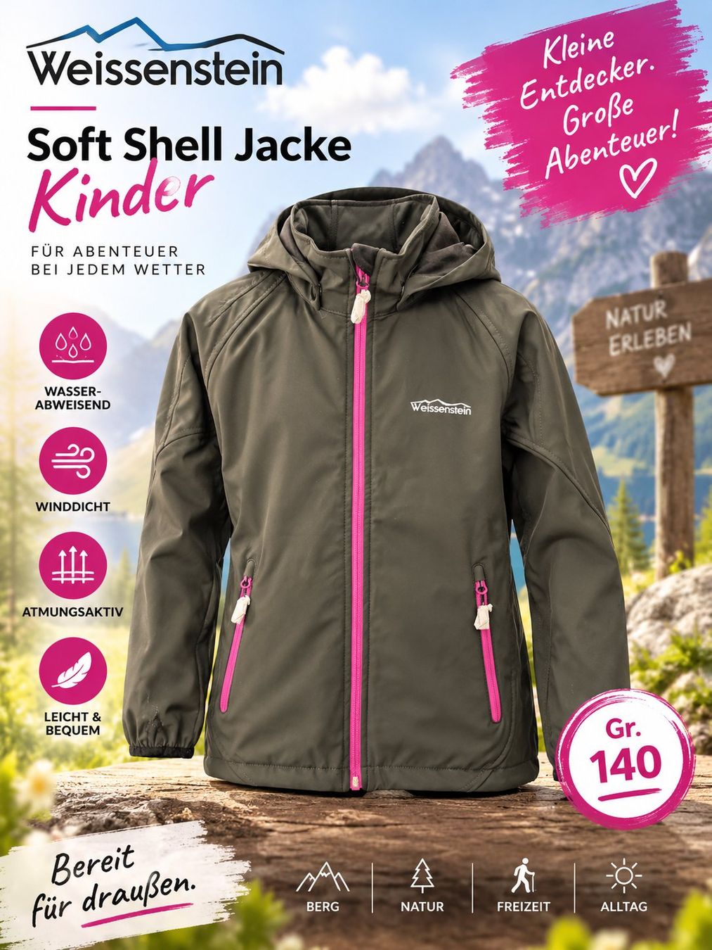 Giacche & Cappotti: Weissenstein Soft Shell Jacke Kinder Gr. 140 – Nuovo e nell'imballaggio originale da Oensingen venduto da Liquidations-Shop