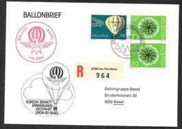 Ballonpostbrief HB-BBN Basel Les Verrières 16.5.1980