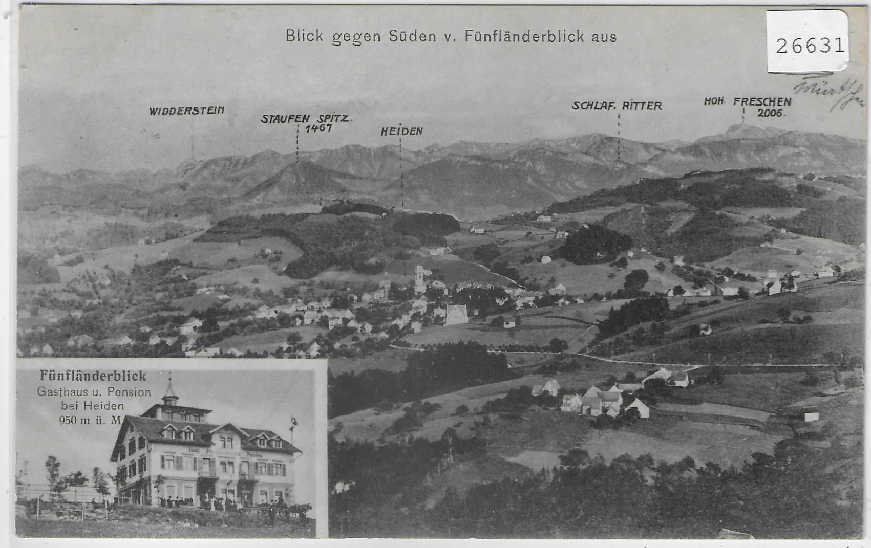 Cartoline postali: Gasthaus & Pension Fünfländerblick – Usato da Ettingen venduto da Kartenplanet
