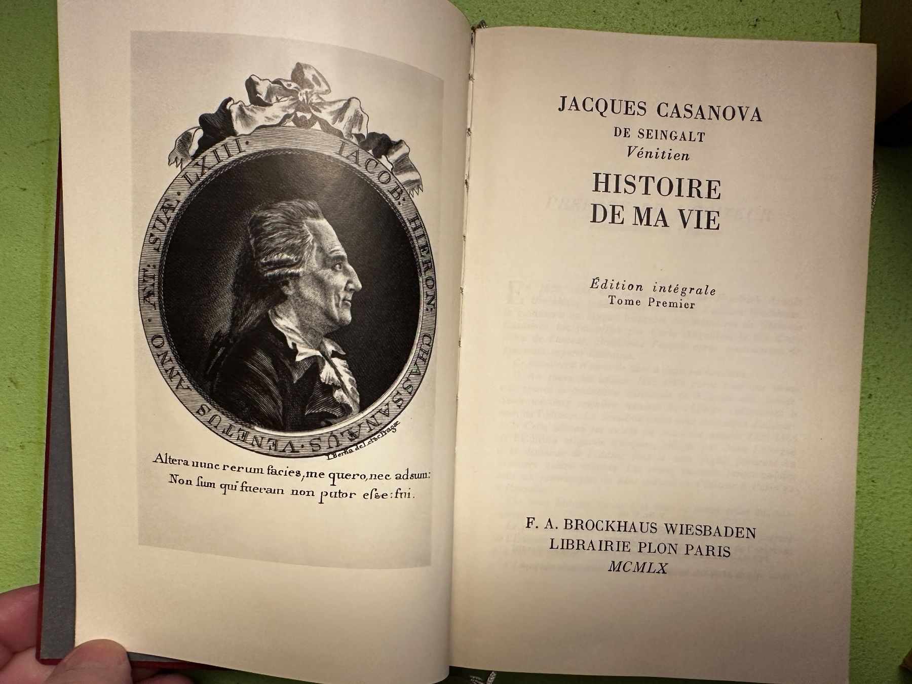 Libri: Casanova: Histoire de ma vie. 1960 – Usato da Zürich venduto da allp 2