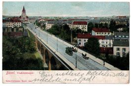 Basel, Viaduktstrasse, Fahrzeuge, gelaufen 1907