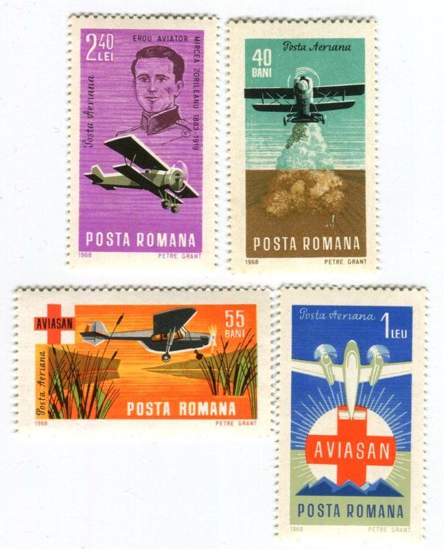 Tutti i francobolli: Briefmarken "Flugzeuge". Rumänien. – Nuovo e nell'imballaggio originale da Basel venduto da Butsch5