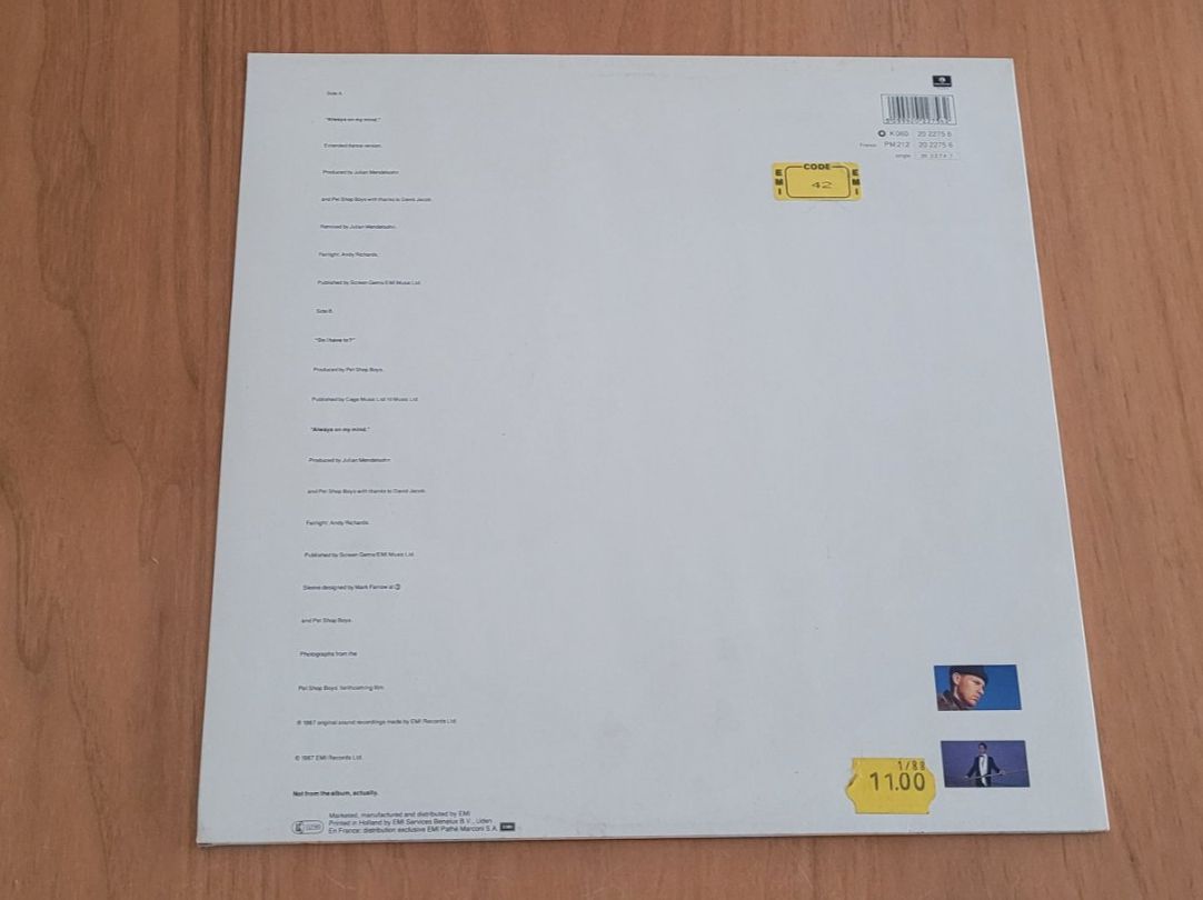 Schallplatten: Maxi  Pet Shop Boys – Gebraucht aus Martigny von MZ-67 1
