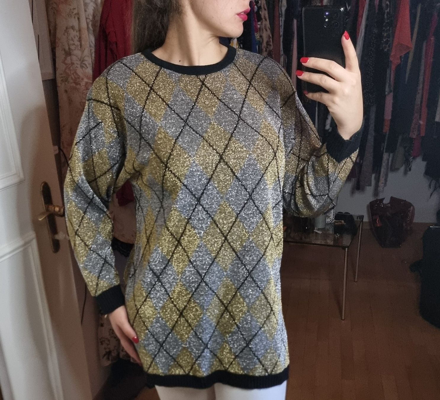Maglioni & Felpe: Eleganter Vintage Pullover mit Argyle-Muster – Gr. 40/42 – Usato da Wald ZH venduto da CapLux