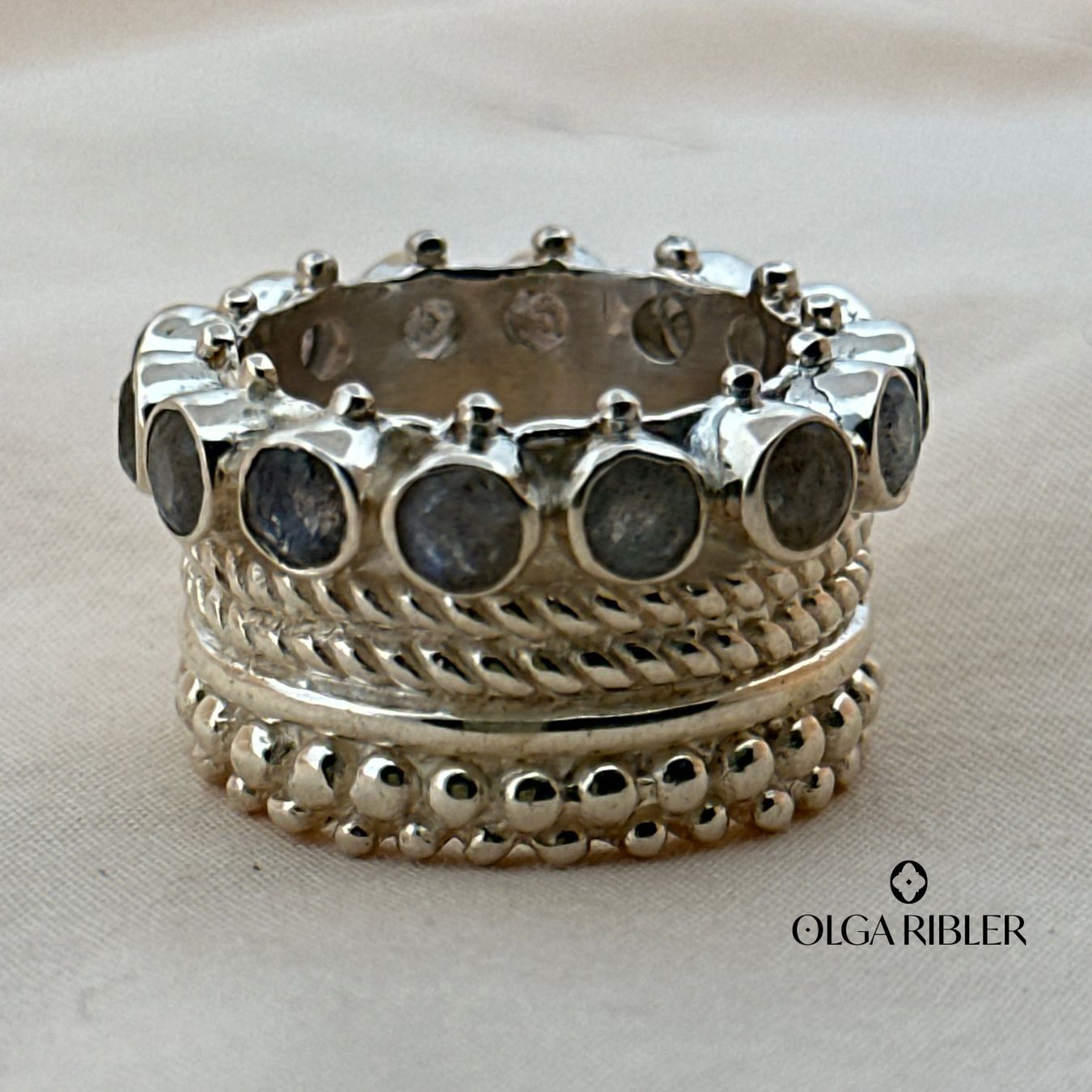 Olga Ribler Ringe: Memory Silber Ring 925 Grösse 55 mit Labradorite – Neu (gemäss Beschreibung) aus Luzern von Schmuckoutlet 1
