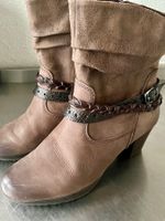 elegante Stiefeletten Gr.38 Braun Leder weiches Plüschfutter