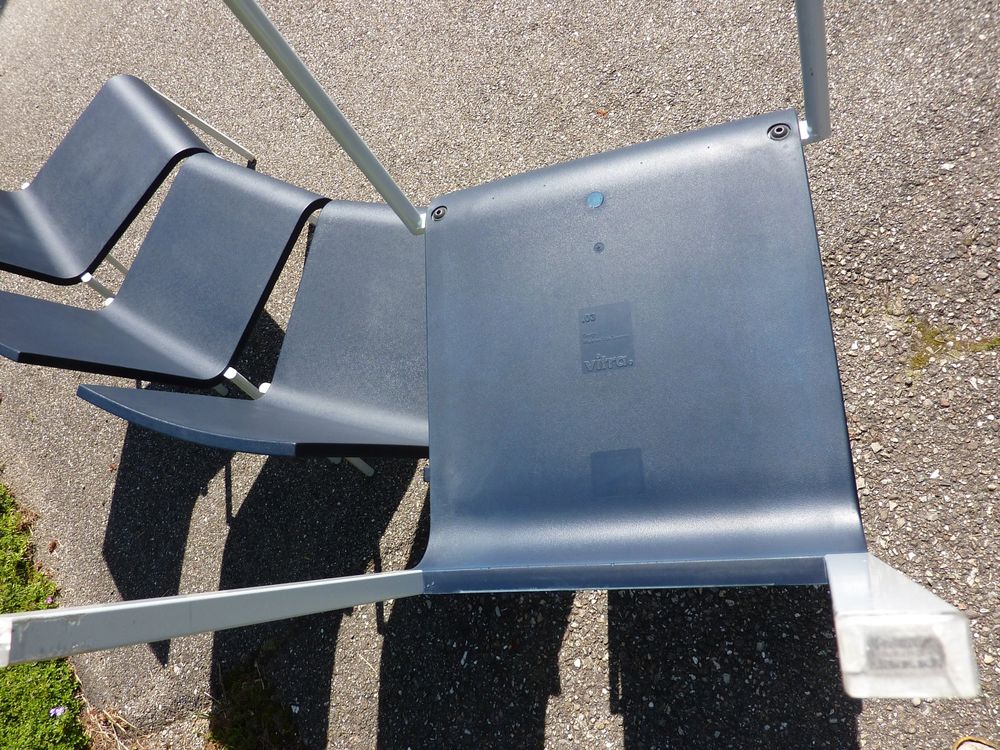 6 Stühle Stapelstühle Van Severen .03 stapelbar Vitra Tisch 3