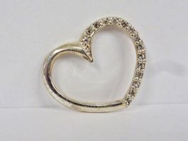 Herz Anhänger Silber Zirkonia Strass Modeschmuck
