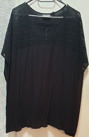 Schwarzes Sommer Oberteil mit Spitze, Gr. L
