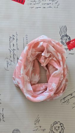 Loop-Schal Lachsrosa mit Sonnenblumen 🌻🧣 Aesthetic / Y2K