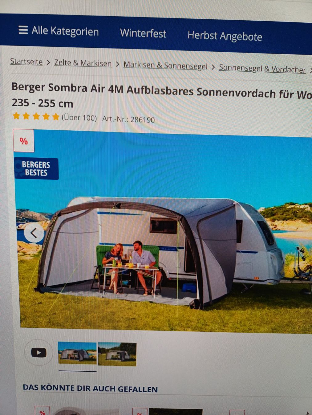 Tende : Sonnenvordach aufblasbar – Nuovo (secondo la descrizione) da Balgach venduto da Gupf