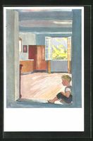 Albert Welti: der Bube sitzt in seiner T