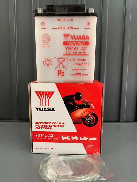thumbnail image 2 of Yuasa YB14L-A2 12V 14AH 175 Battery – For Piaggio X9 500, Yamaha FJ1100/1200, FZ 750, Classic Motorcycles 2 of 6