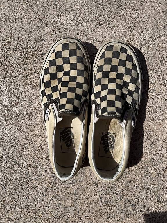 Scarpe da uomo: Kartierte Vans Schlüpfer – Usato da Basel venduto da dietschy77