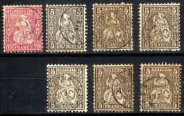 Lot Sitzende Helvetia Zwergstempel