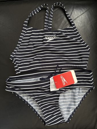 Speedo Bikini Gr. 36 marine-weiss gestreift, NEU mit Etikett