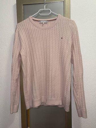 Tommy Hilfiger rosa Zopfmuster-Pullover