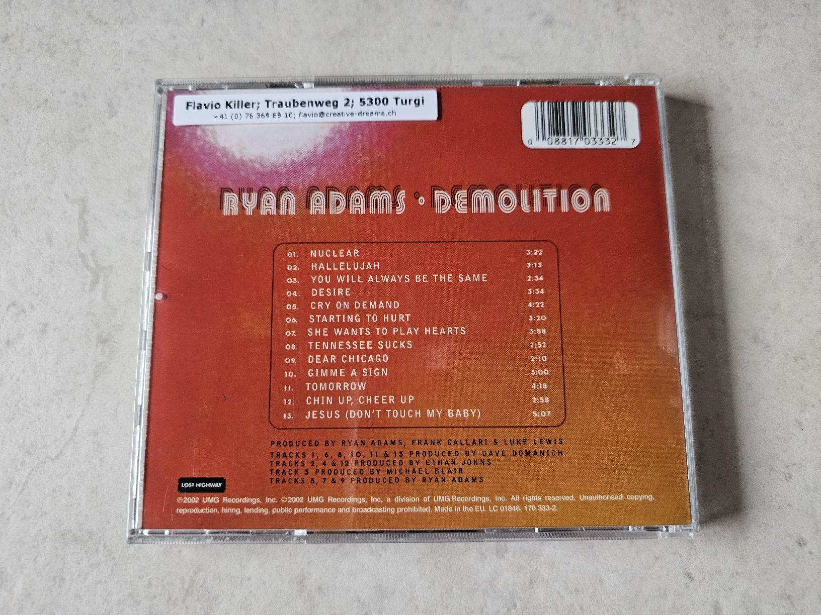 CD: Ryan Adams  -  Demolition – Usato da Schneisingen venduto da backstore24 1