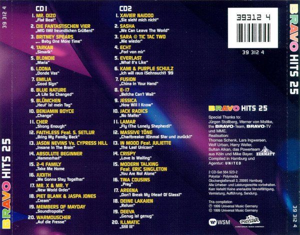 CD: 2-CD V.A. - Bravo Hits 25 (1999) – Usato da Möriken AG venduto da mineralia 1