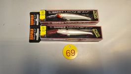 2x Rapala Minnow Rap Wobbler Köder Neu OVP Zander Hecht Egli