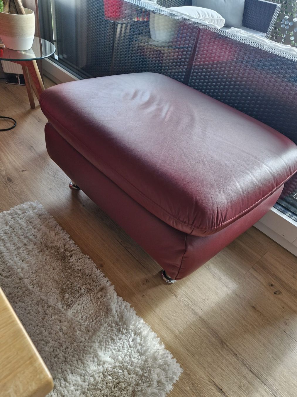 Sofas: Ecksofa Echtleder rot mit Hocker – Gebraucht aus Hergiswil NW von mir_dlj2 3